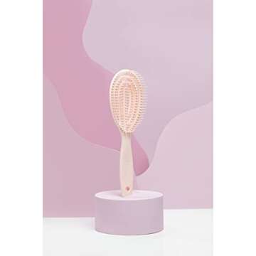 Crave Naturals FLEX DMC Detangling Brush for Natural Textured Hair - Flexible Hair Brush Detangler for Curly, Frizzy, Thick Hair - ROUND (Plastic)