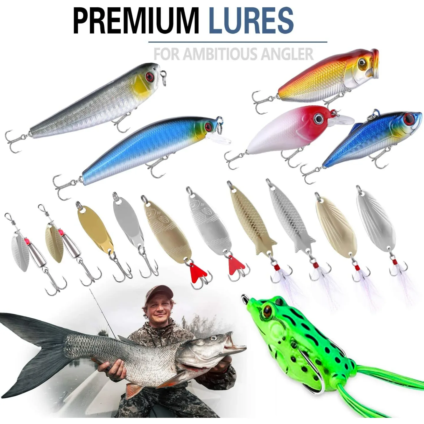 Comprehensive Fishing Lure Set: 102 Pieces Included