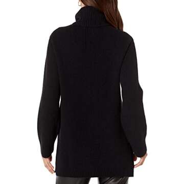 The Drop Women's Grayson Super Soft Drop Shoulder Turtleneck Sweater, Black, 2X, Plus Size