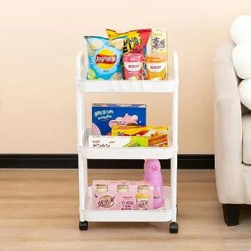 Gagee 3 Tier Rolling Cart - Durable, Stylish Storage Solution