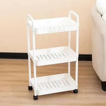 Gagee 3 Tier Rolling Cart - Durable, Stylish Storage Solution