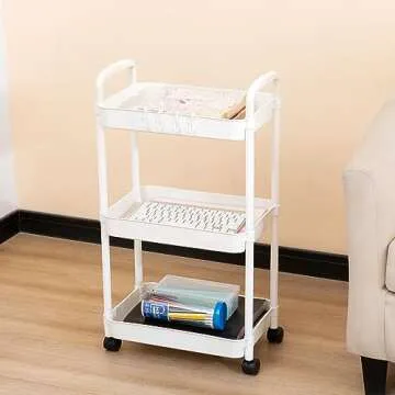 Gagee 3 Tier Rolling Cart - Durable, Stylish Storage Solution