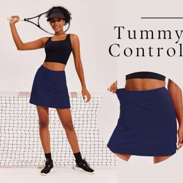 Ekouaer Women's Golf Skirt with Pockets and Grippers