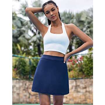 Ekouaer Women's Golf Skirt with Pockets and Grippers