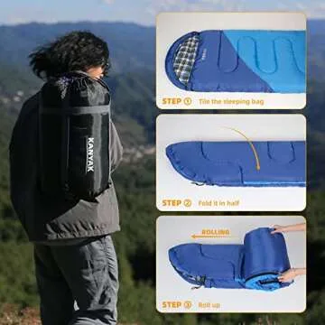 KANYAK Sleeping Bags for Adults Kids, Lightweight Waterproof Breathable Backpacking Hiking Camping Gear Equipment