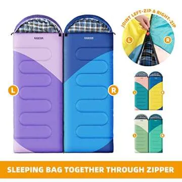 KANYAK Sleeping Bags for Adults Kids, Lightweight Waterproof Breathable Backpacking Hiking Camping Gear Equipment