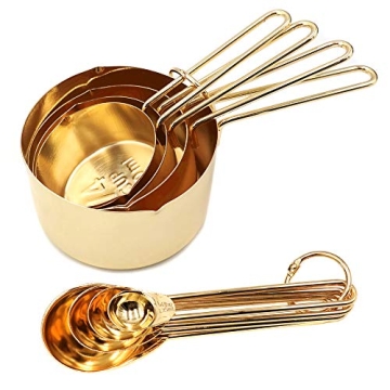 Stylish Homestia Gold Measuring Spoons and Cups Set