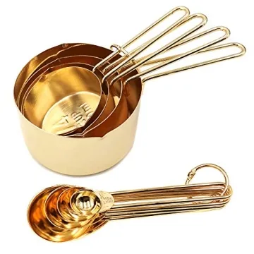 Stylish Homestia Gold Measuring Spoons and Cups Set