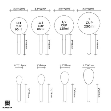 Stylish Homestia Gold Measuring Spoons and Cups Set