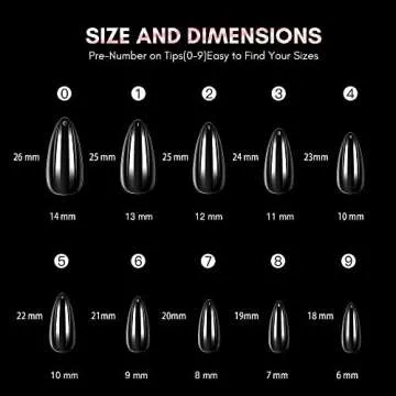 Makartt Almond Nail Tips, 500Pcs Stiletto Full Cover False Nails Clear Press on Nails Acrylic Nail Tips Soak Off Nail Tips Clear Fake Nail Tips for Acrylic Nails Art, 10 Sizes