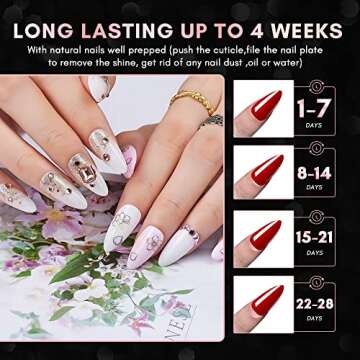 Makartt Almond Nail Tips, 500Pcs Stiletto Full Cover False Nails Clear Press on Nails Acrylic Nail Tips Soak Off Nail Tips Clear Fake Nail Tips for Acrylic Nails Art, 10 Sizes