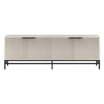 Henn&Hart Montello TV Stand, 70" Wide, White