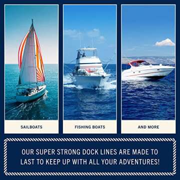 Rainier Supply Co. Boat Dock Lines & Rope -2pk 15ft x 3/8" or 25ft x 1/2", Boat Ropes for Docking - Premium Double Braided Nylon Dock Rope - Mooring Line with 12" Eyelet - Boat Rope - Black