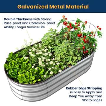 ENJOYBASICS Raised Garden Bed Kit, 2 Pack Galvanized Raised Planter 4x2x1ft Box Outdoor for Vegetables, Large Bottomless Metal Raised Bed for Gardening, Herb, Growing Fruits, Flower