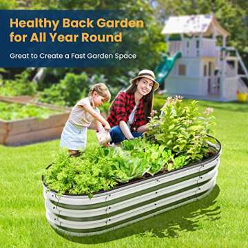 ENJOYBASICS Raised Garden Bed Kit, 2 Pack Galvanized Raised Planter 4x2x1ft Box Outdoor for Vegetables, Large Bottomless Metal Raised Bed for Gardening, Herb, Growing Fruits, Flower