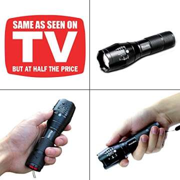 Bright Tactical Flashlight - 2 Pack PUAIDA LED Flashlights