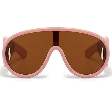 Wave Mask Sunglasses for Women Men Oversized Visor Sunglasses Fashion Mirrored Shield Sun Glasses Shades UV400