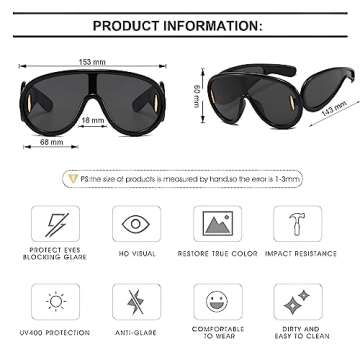 Wave Mask Sunglasses for Women Men Oversized Visor Sunglasses Fashion Mirrored Shield Sun Glasses Shades UV400