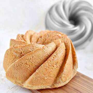 Tosnail 9-Inch Non-Stick Fluted Cake Pan Round Cake Pan Specialty and Novelty Cake Pan