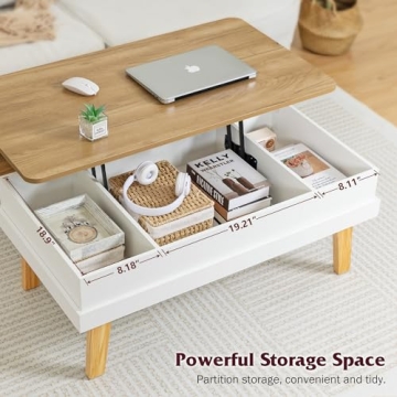DMIDYLL Lift Top Coffee Table with Hidden Storage