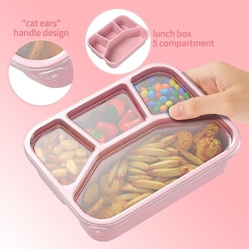 Eco-Friendly Microwaveable Bento Box 4-Pack for Lunch
