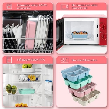 Eco-Friendly Microwaveable Bento Box 4-Pack for Lunch