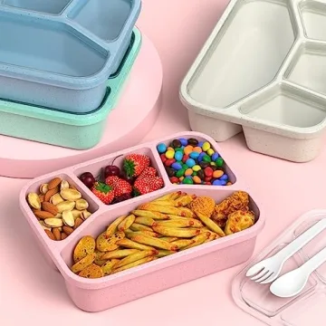 Eco-Friendly Microwaveable Bento Box 4-Pack for Lunch