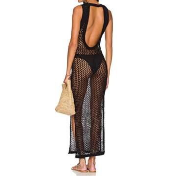 Chic Crochet Swimsuit Cover Up for Women - Sexy Long Beach Dress