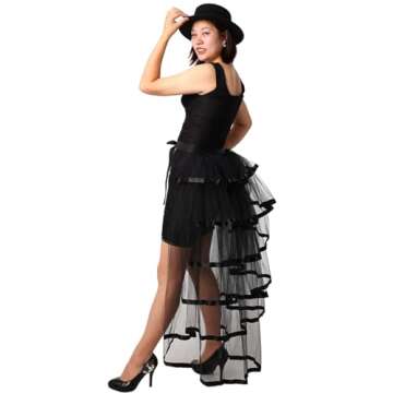 GRACEART Victorian Steampunk Bustle Skirt with Adjustable Waist