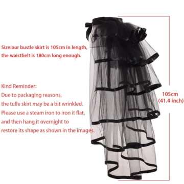 GRACEART Victorian Steampunk Bustle Skirt with Adjustable Waist