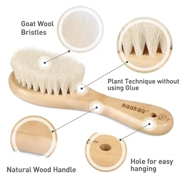 Haakaa Wooden Baby Hair Brush for Newborns and Toddlers