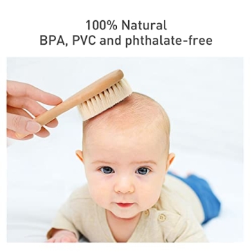 Haakaa Wooden Baby Hair Brush for Newborns and Toddlers