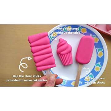 Silicone Cake Pop Mold with Reusable Sticks and Lid