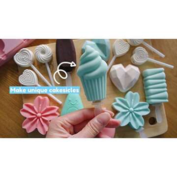 Silicone Cake Pop Mold with Reusable Sticks and Lid