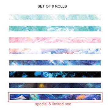 Lovielf Washi Tape Set of 8 Galaxy Patterns for Crafting