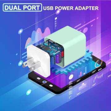 5Pack iPhone Charger [MFi Certified], iGENJUN Dual Port USB Wall Charger Block Adapter with 6FT Ligh...