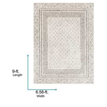 Livabliss Melodie Boho Farmhouse Area Rug,6'7" x 9',Beige