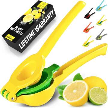 Zulay Kitchen Metal 2-in-1 Lemon Squeezer - Maximum Juice Extraction!