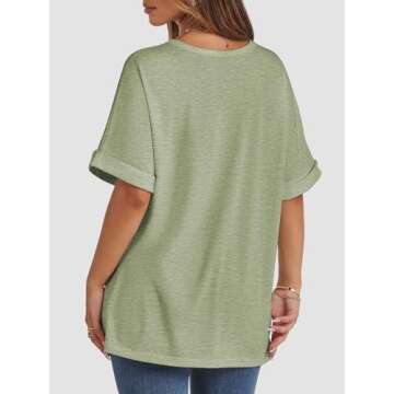 ATHMILE Womens Oversized T Shirts Loose Fit Crewneck Short Sleeve Summer Casual Blouse 2025 Y2K Tee Tops