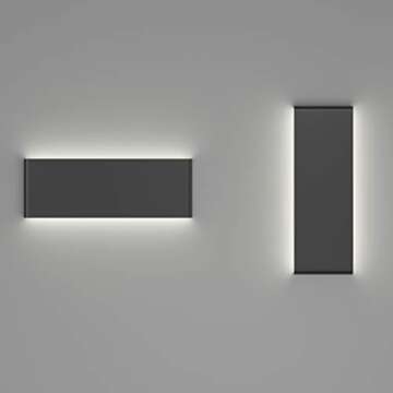 Ralbay 15.7in LED Black Wall Sconce 2-Pack Indoor Modern Black Wall Light Fixtures 14W LED Up and Do...