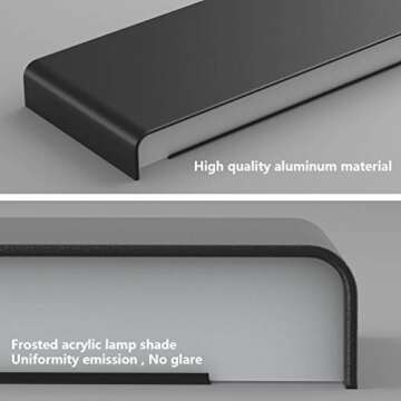 Ralbay 15.7in LED Black Wall Sconce 2-Pack Indoor Modern Black Wall Light Fixtures 14W LED Up and Down Black Bathroom Wall Lighting Fixtures Natural White Light 4500K