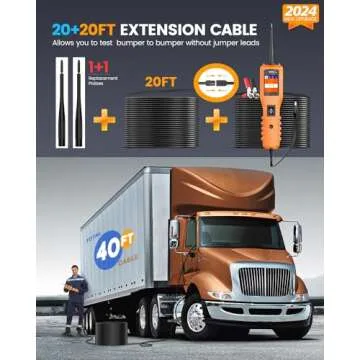 KZYEE KM10 Power Circuit Probe Kit, 12V 24V Automotive Circuit Tester Electrical System Tool, Digital Voltage Tester, Short Finder, AC DC Diode Resistance Current Probe Tester, 20FT+20FT Cable