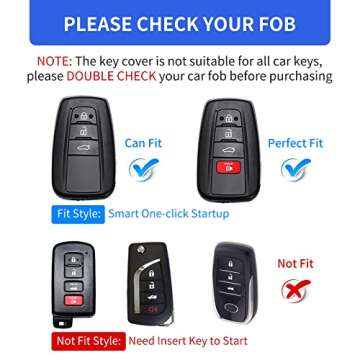 OFFCURVE for Toyota Key Fob Cover Premium Soft TPU Car Key Case Key Holder Fit for 2018-2022 Toyota ...