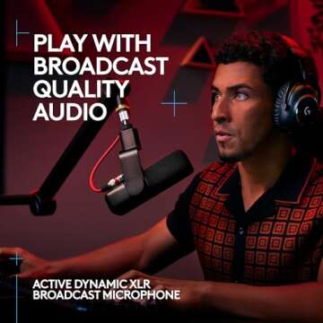 Logitech G Yeti Studio Active Dynamic XLR Microphone for Pro Gaming Experience