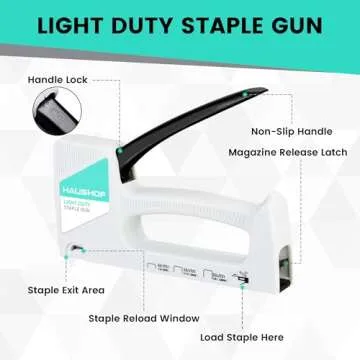 HAUSHOF Light Duty Staple Gun - Upholstery Stapler Set with 800 Staples for Creative DIY Projects