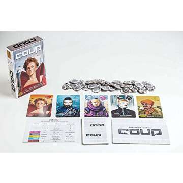 Coup Game Bundle Including Coup (The Dystopian Universe) and Coup Reformation Expansion by Indie Boards and Cards (2 Items)