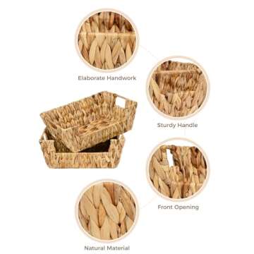 Handwoven Water Hyacinth Baskets for Storage Solutions