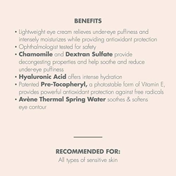 Avene Soothing Eye Contour Cream for Sensitive Skin 0.33 Oz