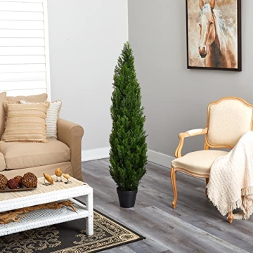 Nearly Natural 5ft Mini Cedar Pine Tree for Home Decor