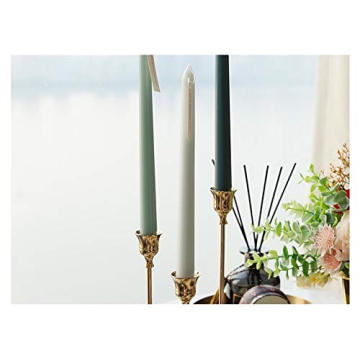 10" Taper Candles Set | Amber & Oud Scented Green Shades
